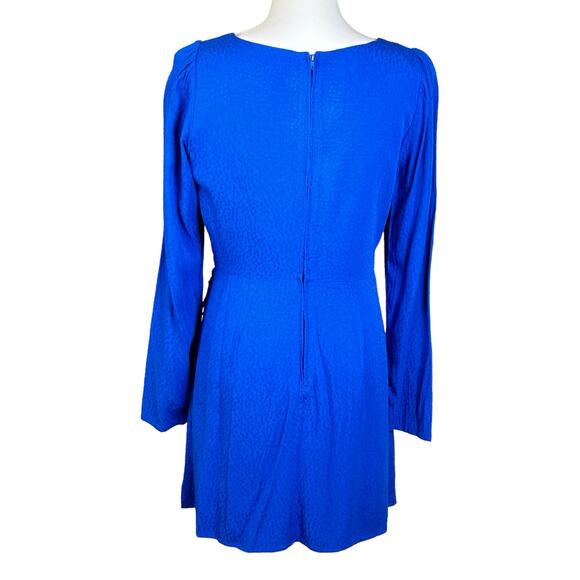 Copper Key Faux Wrap Dress Size Medium Blue Career Textured Classic Rayon  Mini - Picture 10 of 16